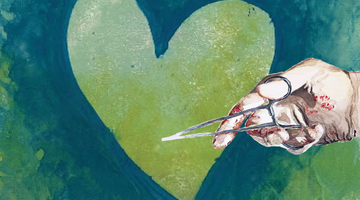 immagine che rappresenta un cuore e una forbice da chirurgo che si avvicina al cuore